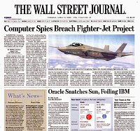 Wall Street Journal, front page for Tuesday, April 21, 2009