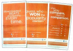 Three full page advertisements by ATandT, as appeared in The Wall Street Journal, December 16, 2009, pages A11, A13, A15