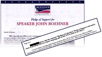 National Repulican Congressional Committee 'Pledge for Support for Speaker John Boehner'