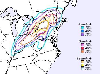 NWS Snowfall Probabilities for December 26, 2012