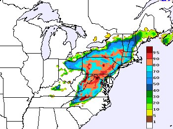 NWS preliminary forecast: 24-Hour Probability of Freezing Rain Accumulating â‰¥ .01' through 00Z Tuesday â€¢ from http://www.hpc.ncep.noaa.gov/wwd/winter_wx.shtml â€¢ captured 1615EST on 8 December 2013