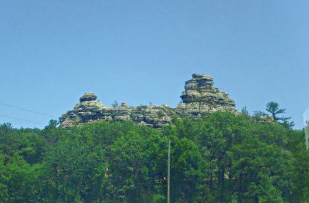 Sandstone towers, near I-90/94 Exit 55, Douglas, Wisconsin