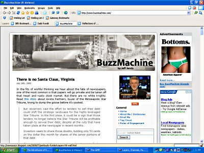 Buzz Machine screen shot, July 24, 2008