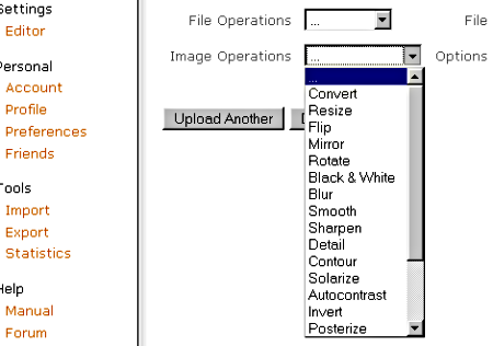 Image Operations Menu Revealed