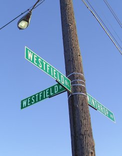 corner of Westfield and Westfield: Famous Broad Ripple intersection